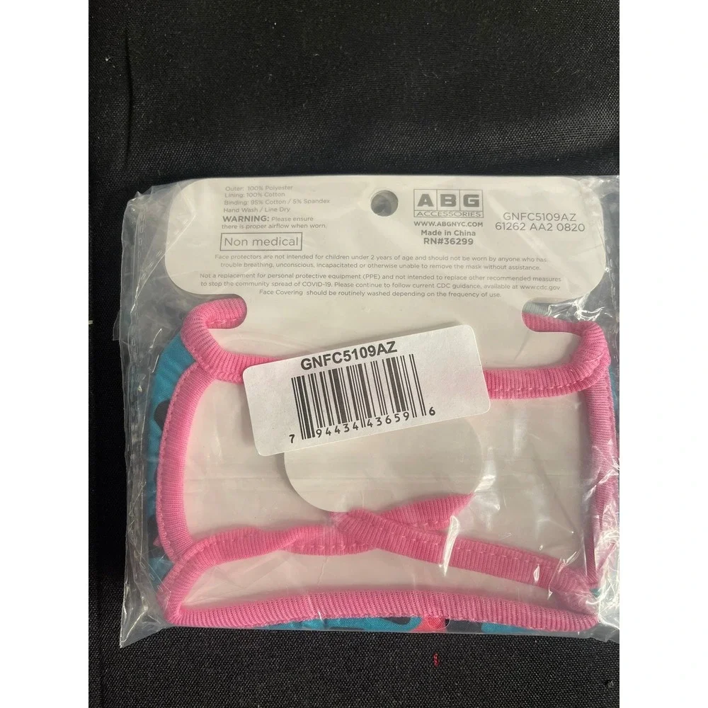 Kids Face Mask Protector 3 Pack Cat Unicorn‎ Leopard Print Reusable Breathable